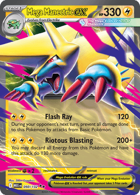Pokémon Mega Manectric ex 050/132 ME01 Mega Evolution PSA 10