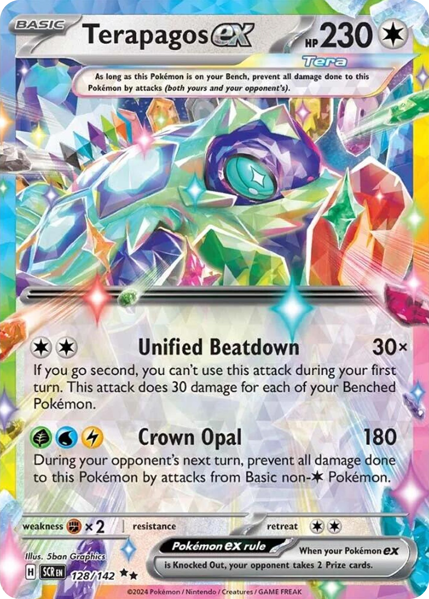 Pokémon Terapagos ex #128/142 Double Rare Stellar Crown Pokémon 2024 PSA 10