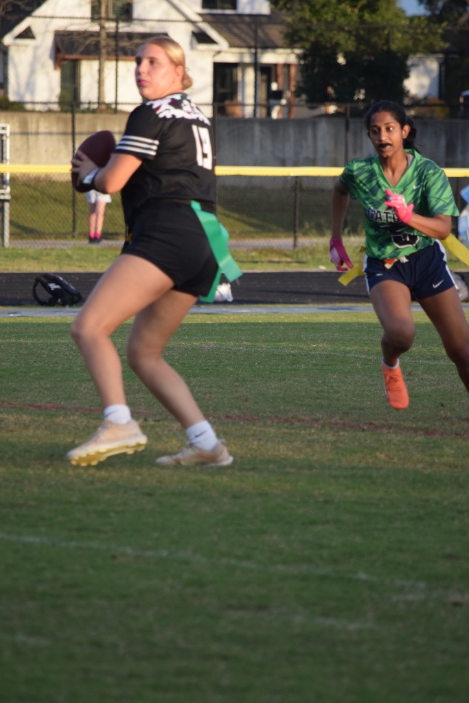 On defense — closing in on the quarterback