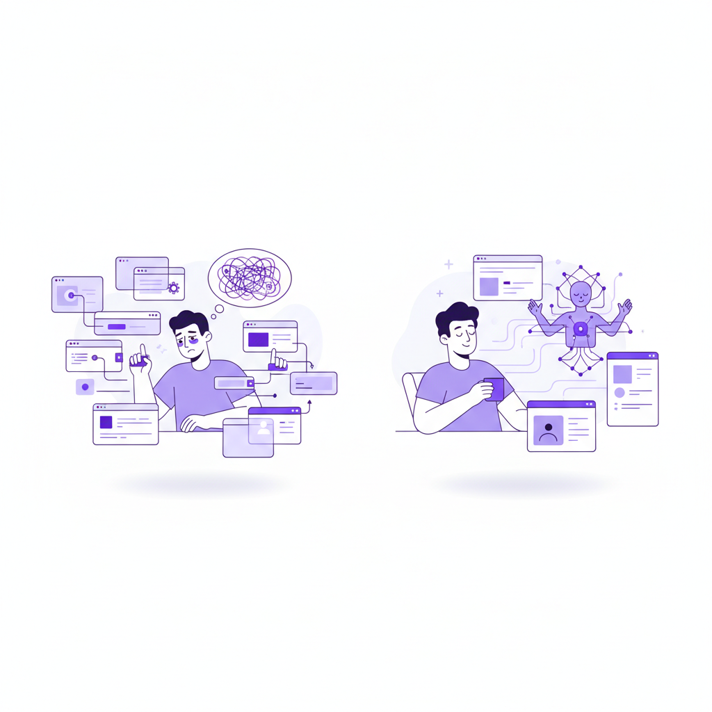 SaaS clicking vs agents doing the work