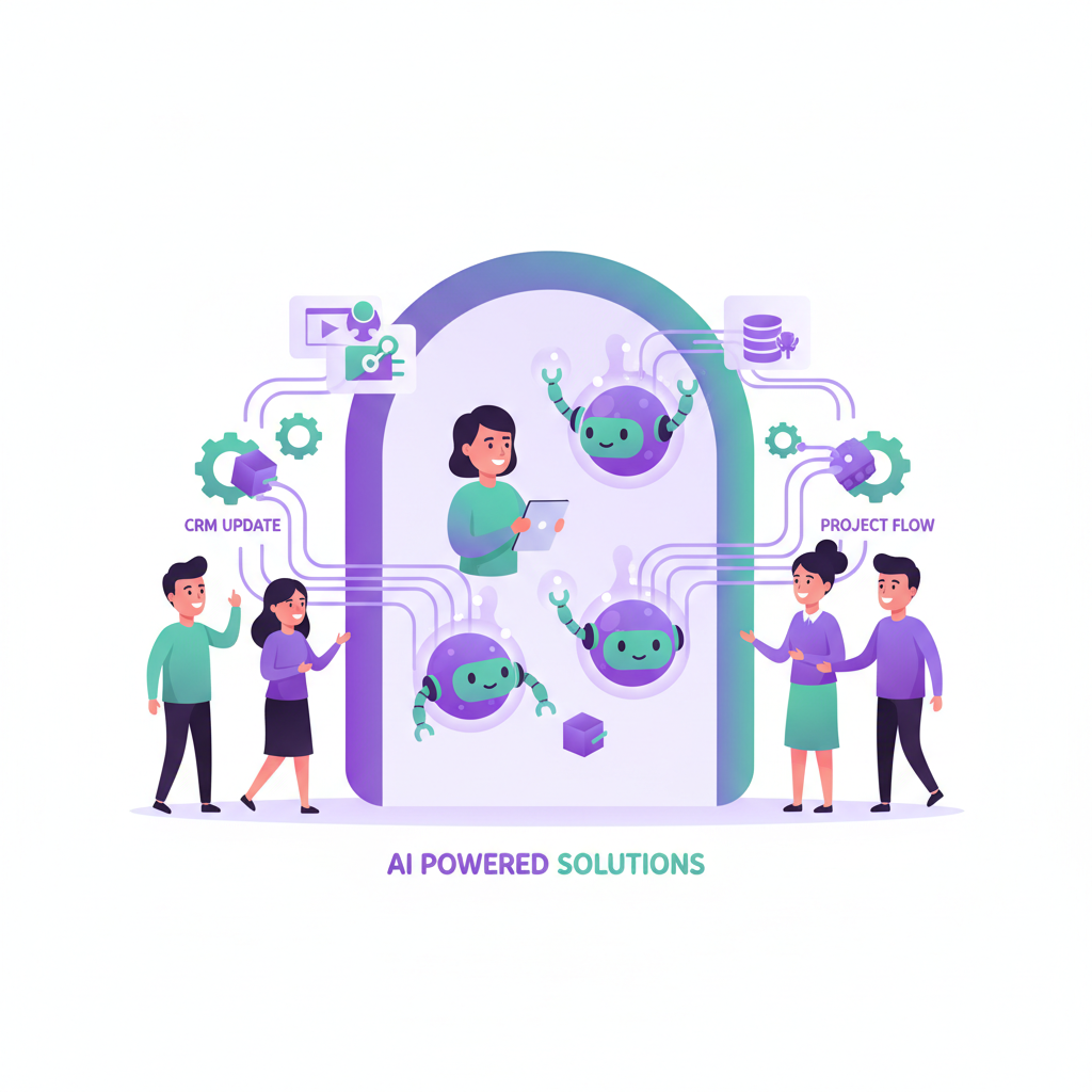 Agents helping stakeholders complete tasks and update systems