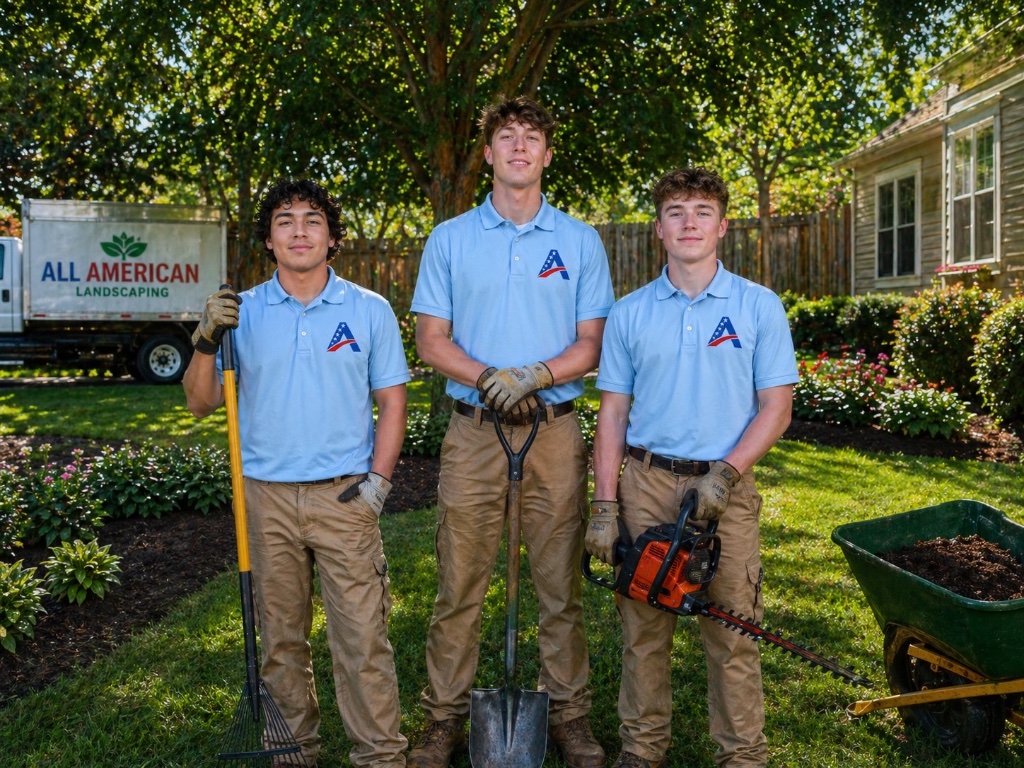The All American Landscape Co. crew ready to work