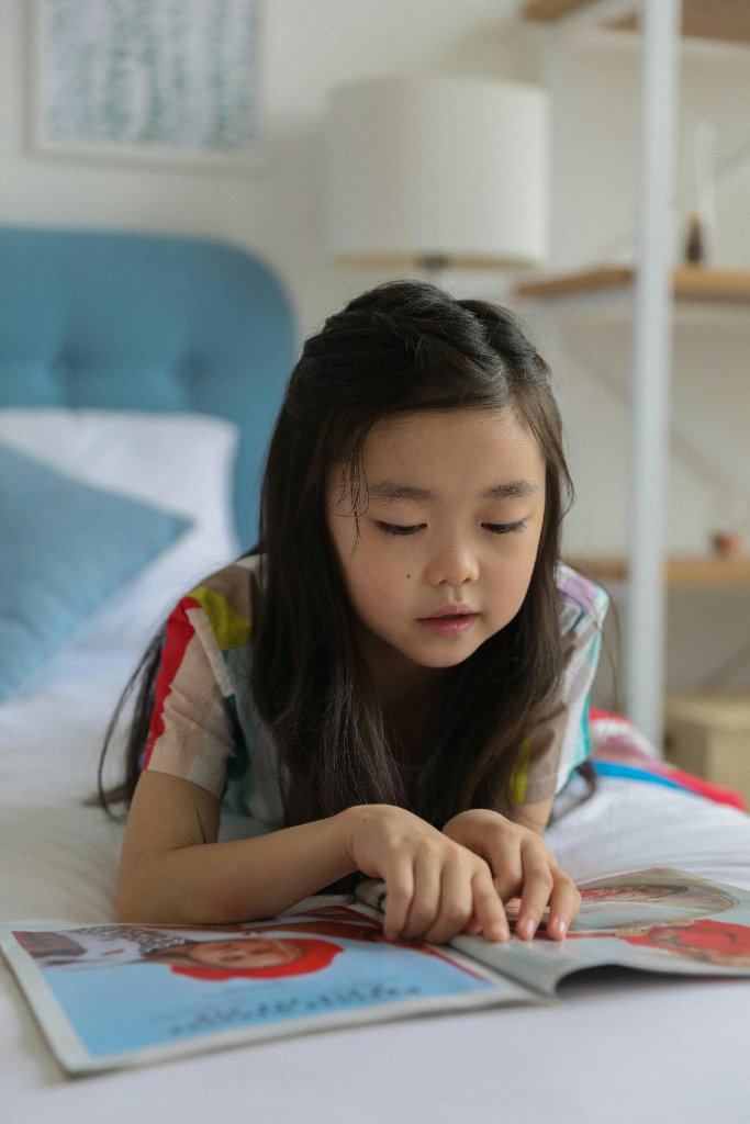 Child reading a book