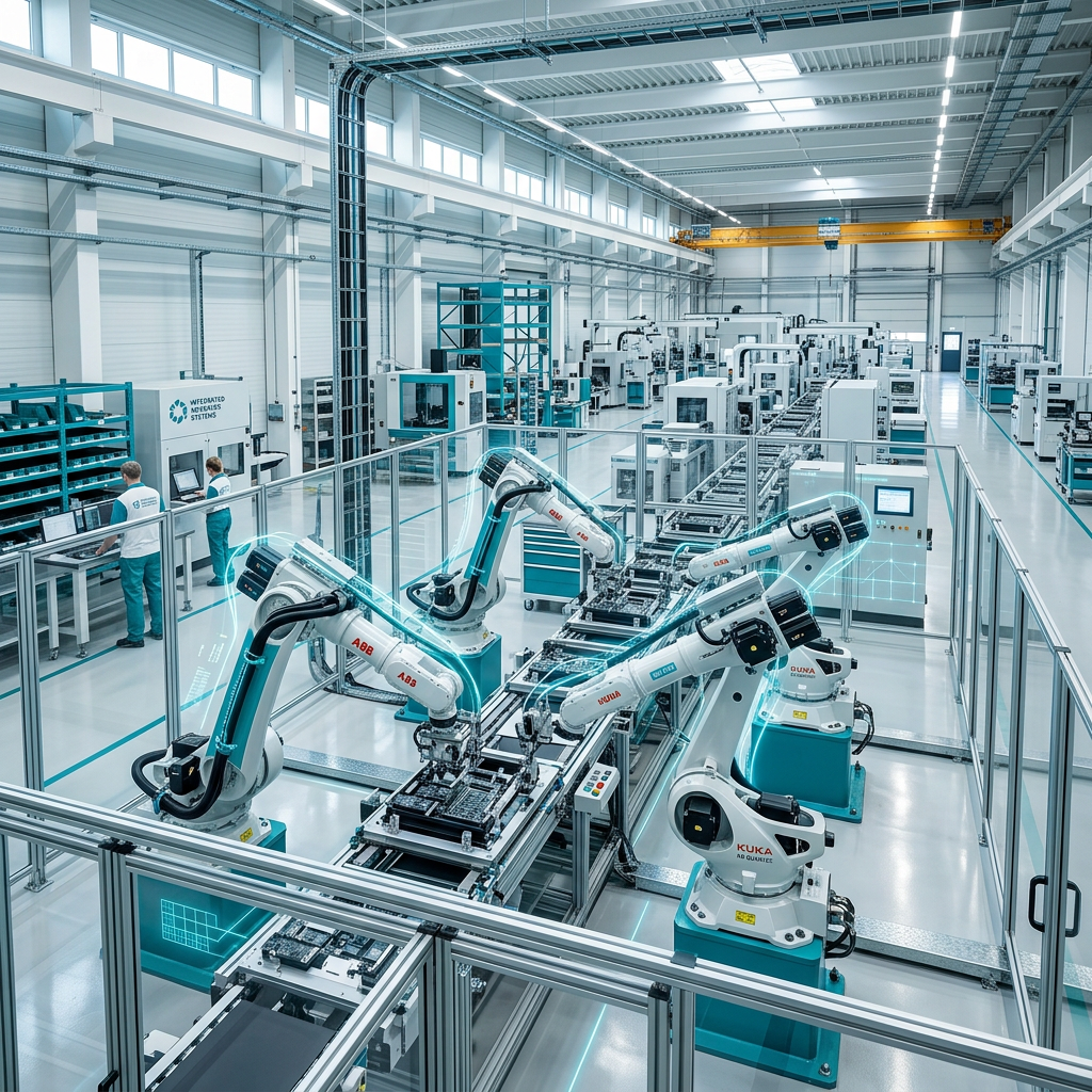 Modern industrial manufacturing plant