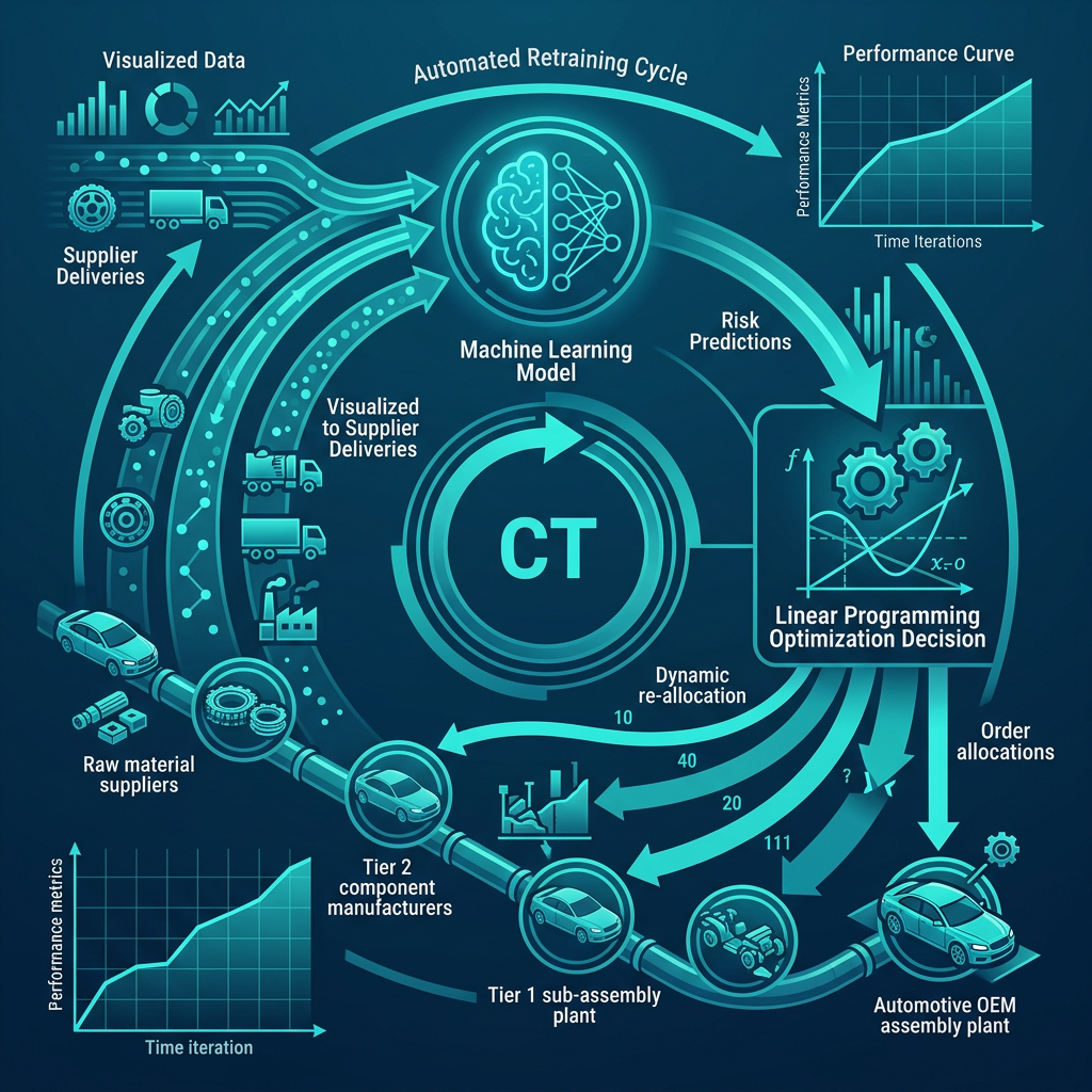 A continuous training approach for risk informed supplier selection and order allocation