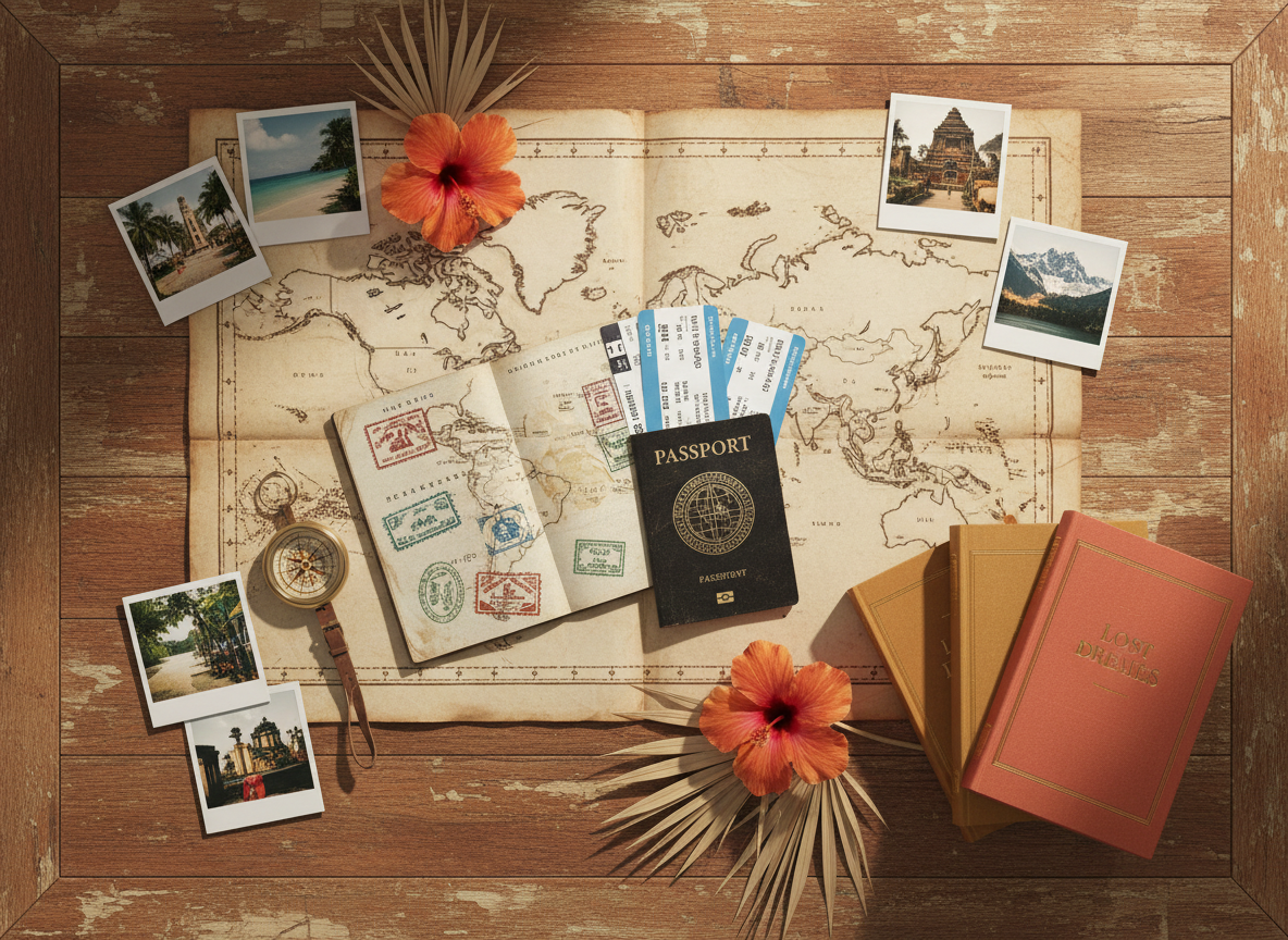 Travel essentials and published books