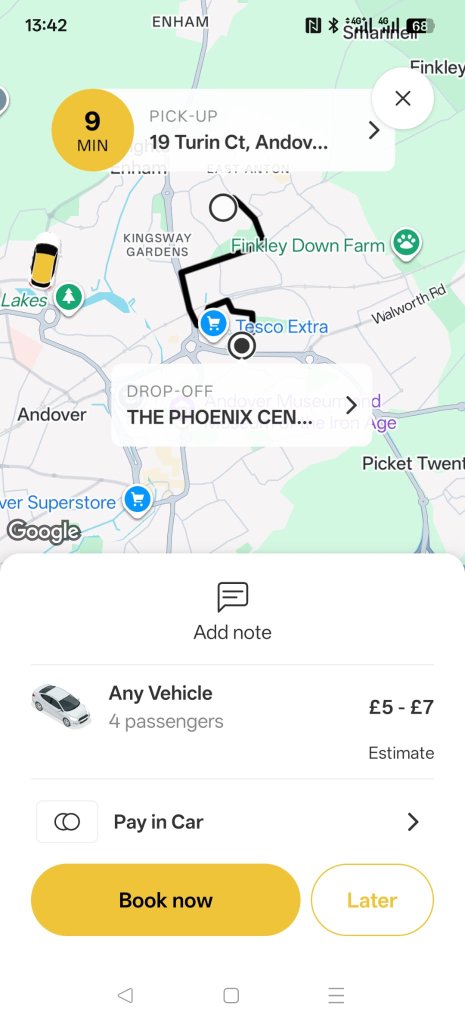 Map view with booking details