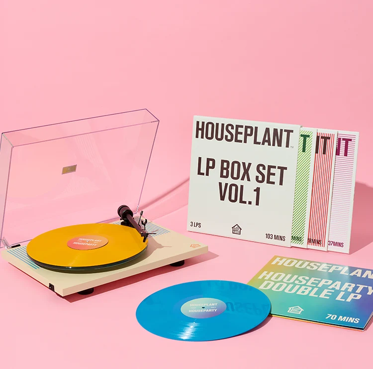 Houseplant vinyl records and cannabis lifestyle accessories