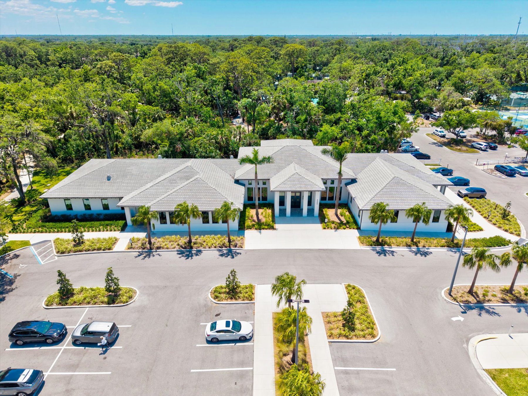 The Meadows Country Club clubhouse, at the heart of the community