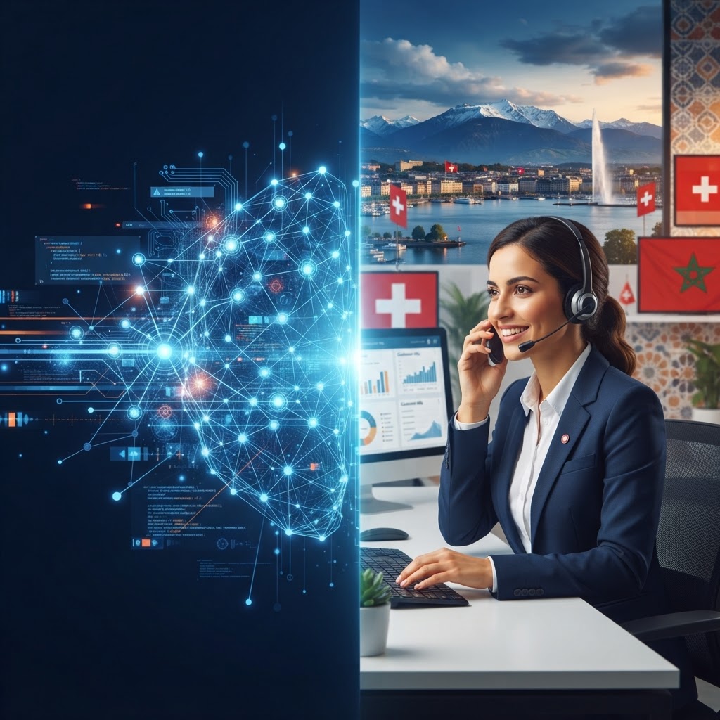 Call Center Suisse : L'IA Générative et l'Humain — Le Modèle Hybride qui Transforme votre Relation Client en 2026