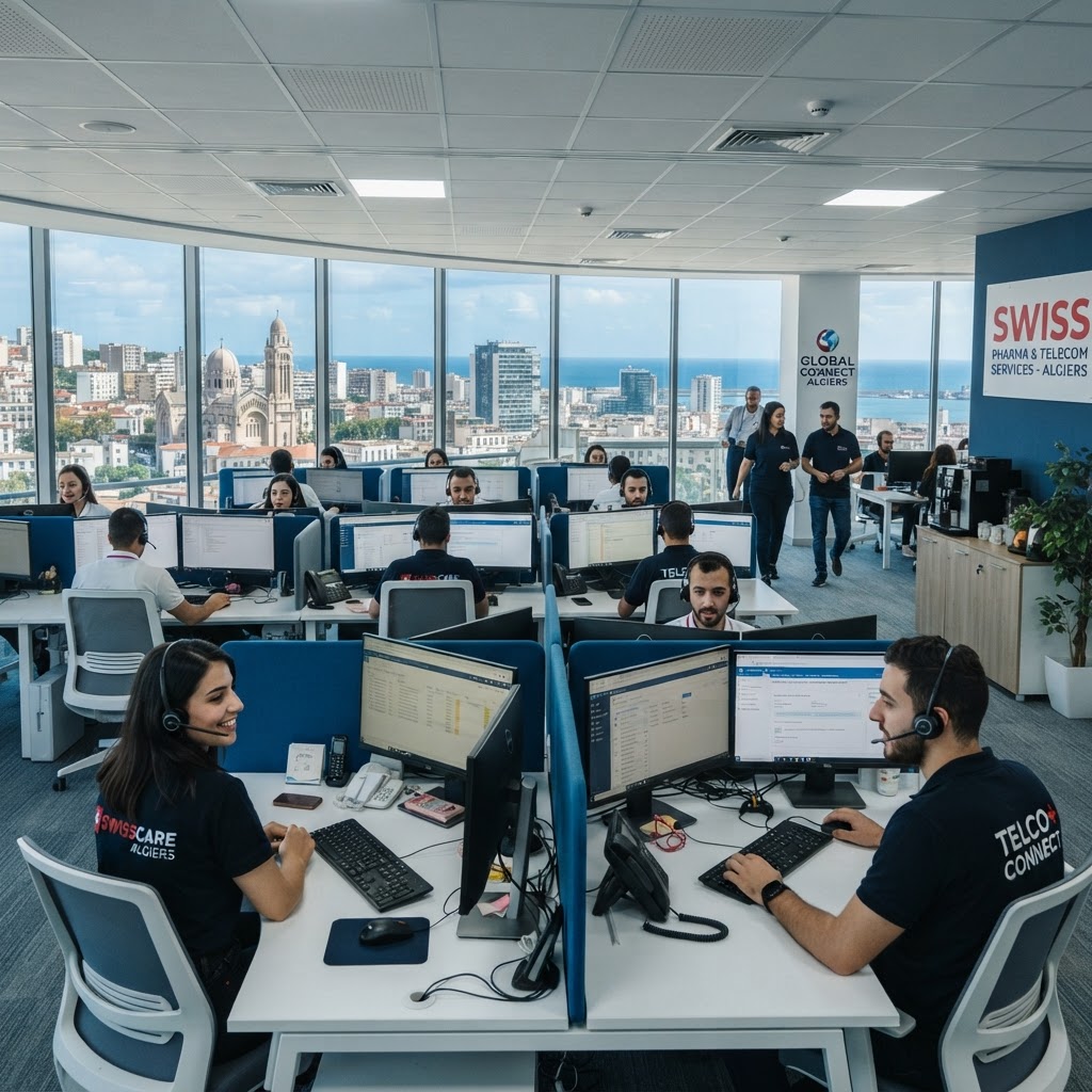 Call Center Algérie pour Pharma et Telecom Suisses : Externalisation Sectorelle Conforme en 2026