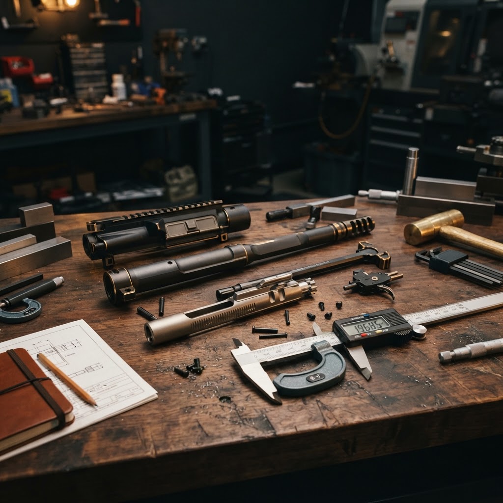 Precision machined firearms components
