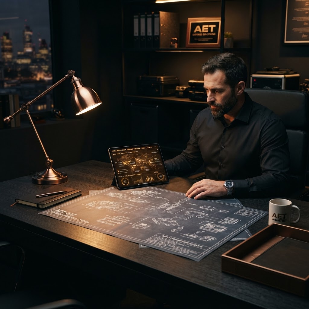 Professional defense logistics workspace