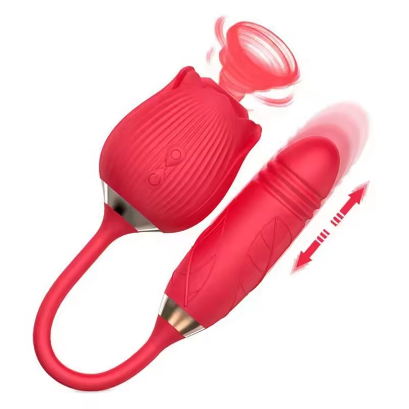 Rose Sucking Vibrator With Dildo