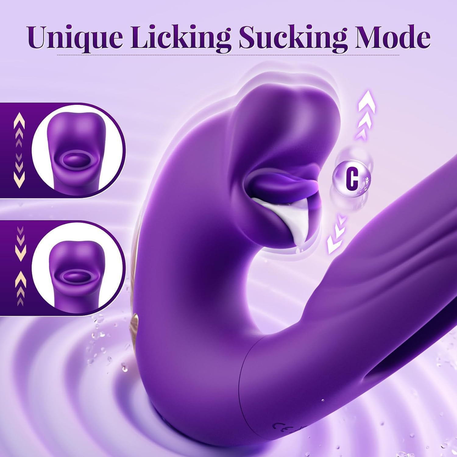 3-in-1 Mouth-Licking Tongue-Licking Dildo