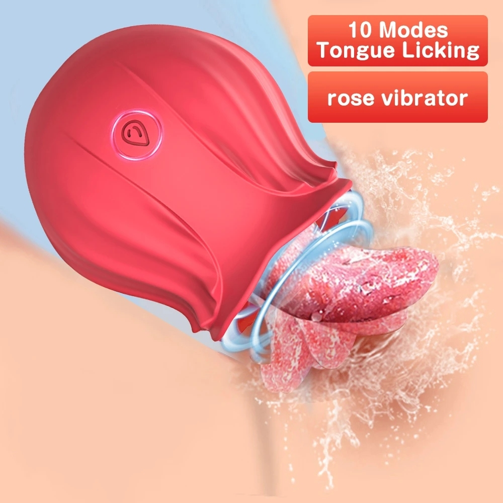 SacKnove Vibrating Flower Licking Tongue Rose Vibrator