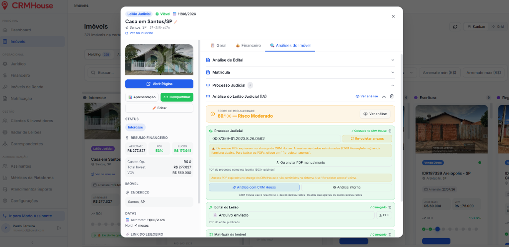Análises do imóvel com IA