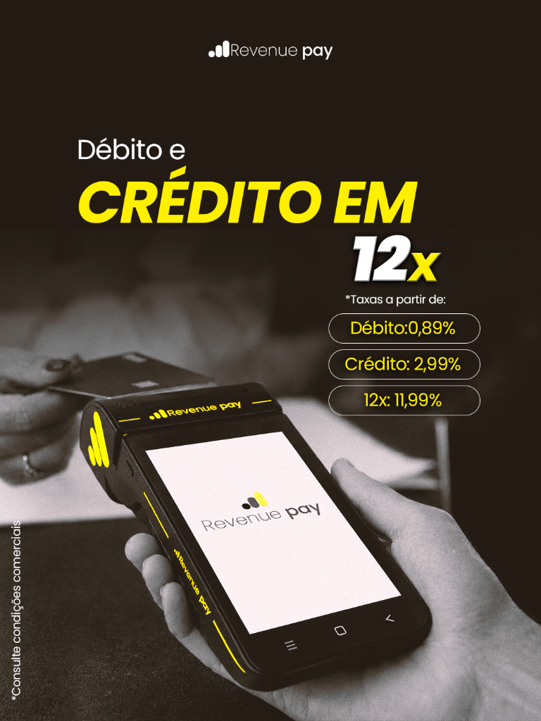 Débito e crédito em 12x