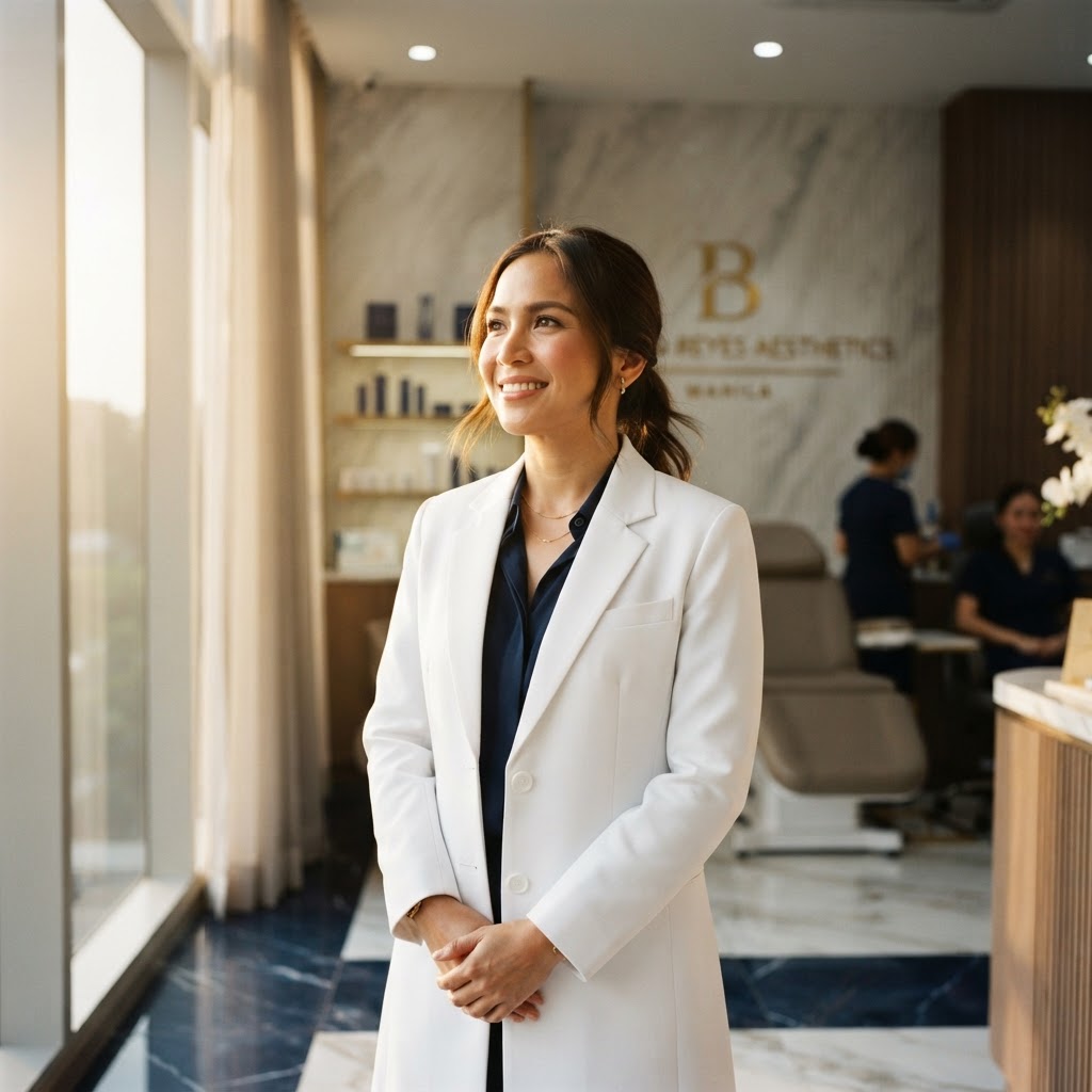 Aesthetic physician in her own clinic