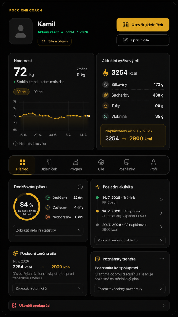 Klientský dashboard – Kamil