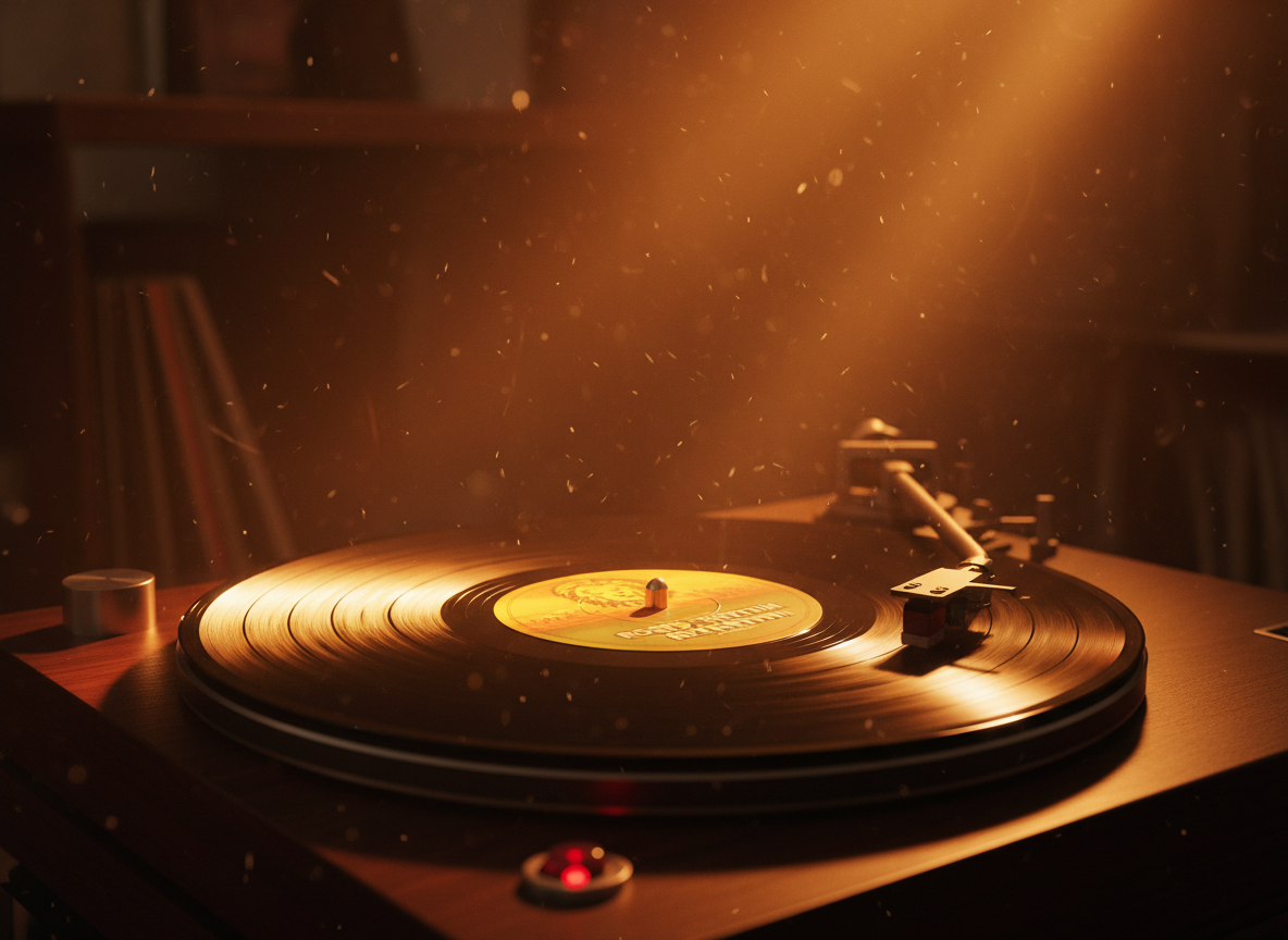 Vinyl record close up