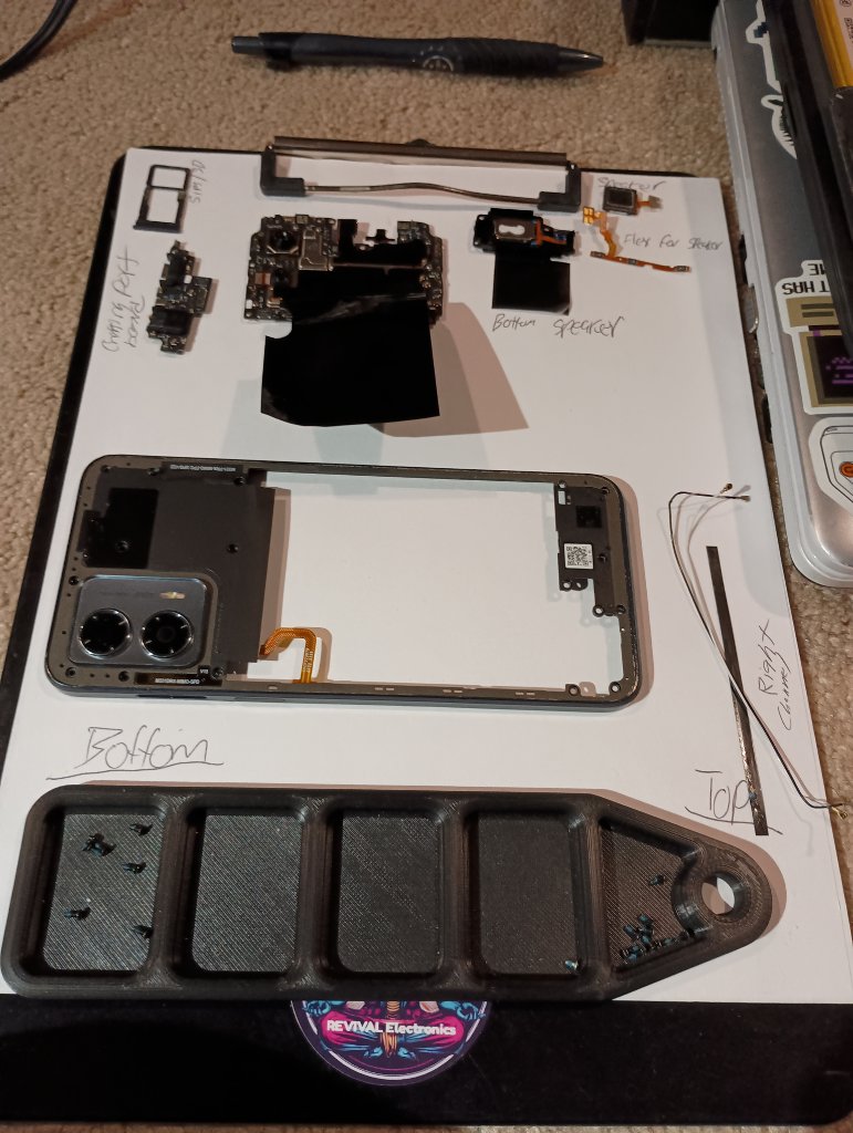 Phone Teardown Layout — Labeled Components