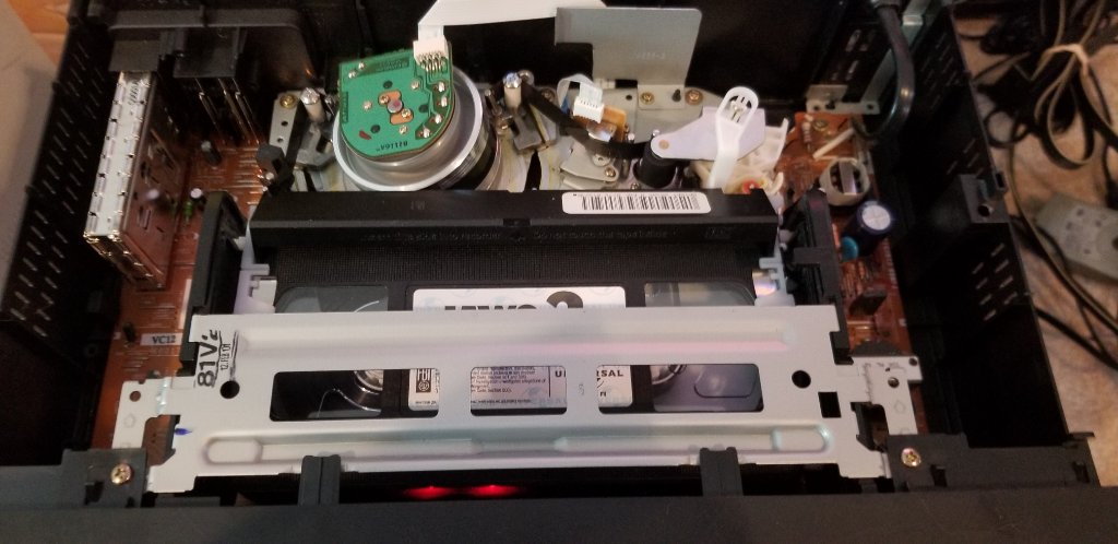 VCR with VHS Tape — Loaded & Running