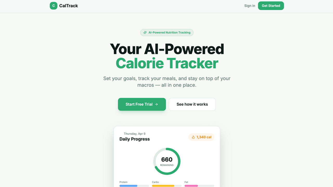 Calorie Tracker template preview