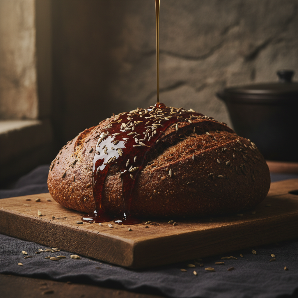 Some dark rye bread with dark syrup, fennel and caraway seeds inspired by the…