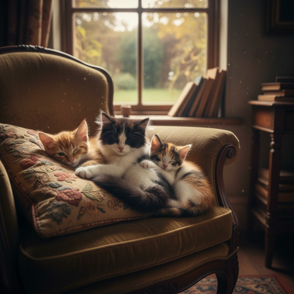 The kittens are starting to occupy the same space without a spat…