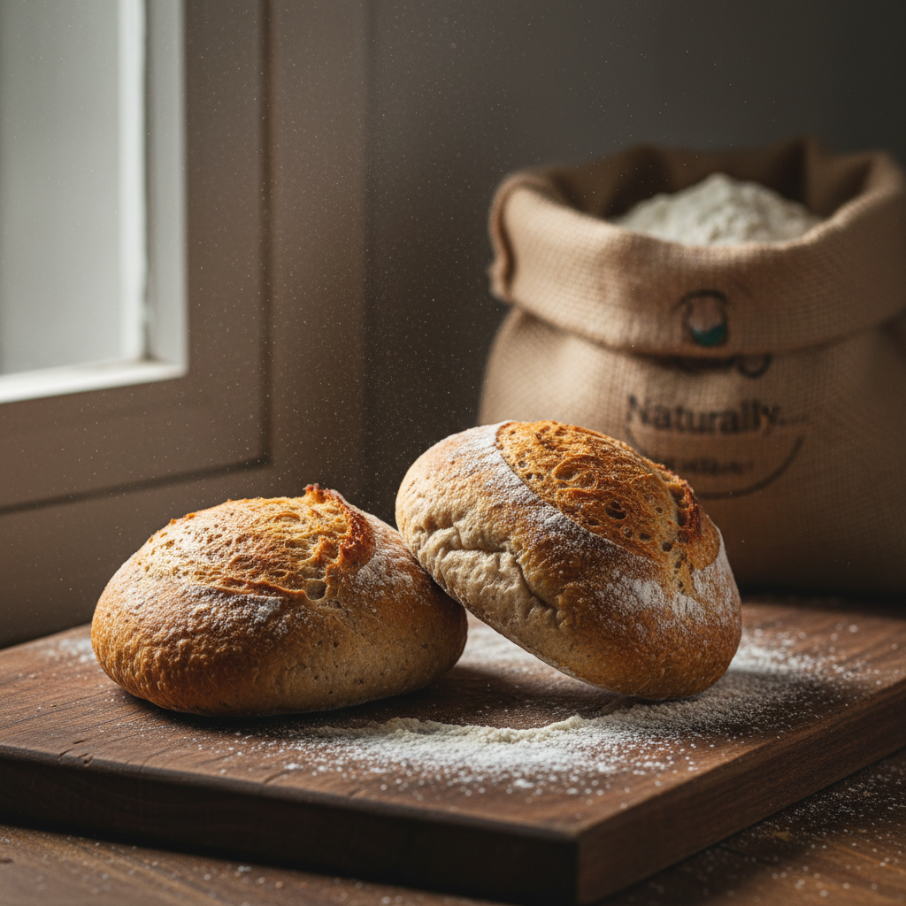 A pair of gluten free small loaves made from bread flour supplied by Naturally…