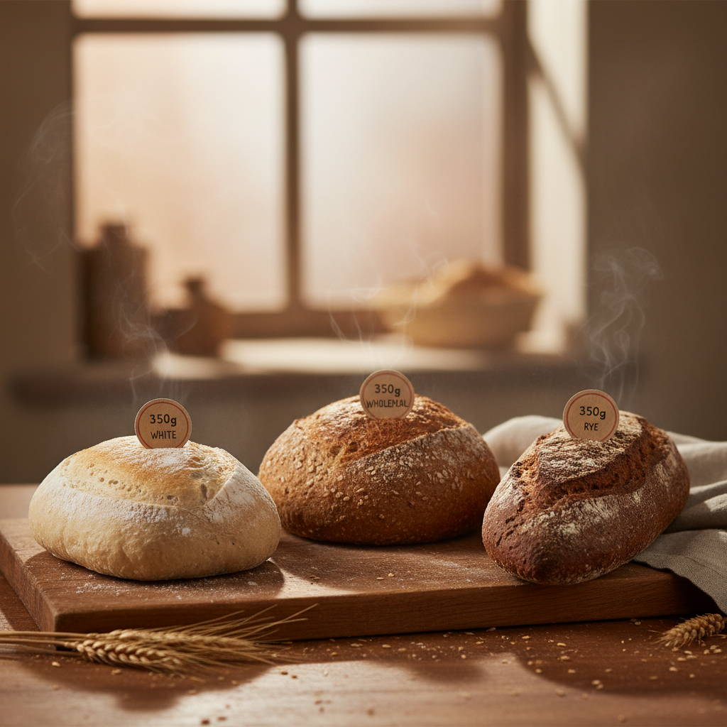 Our small (350g not the old 400g definition of small) white, wholemeal and rye…
