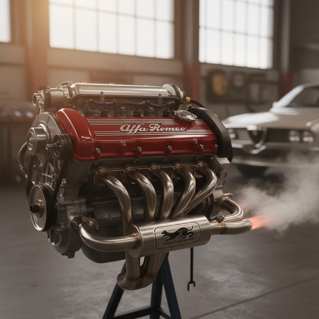 Alfa Romeo GTV V6 engine running with Wizard Cat back exhaust.