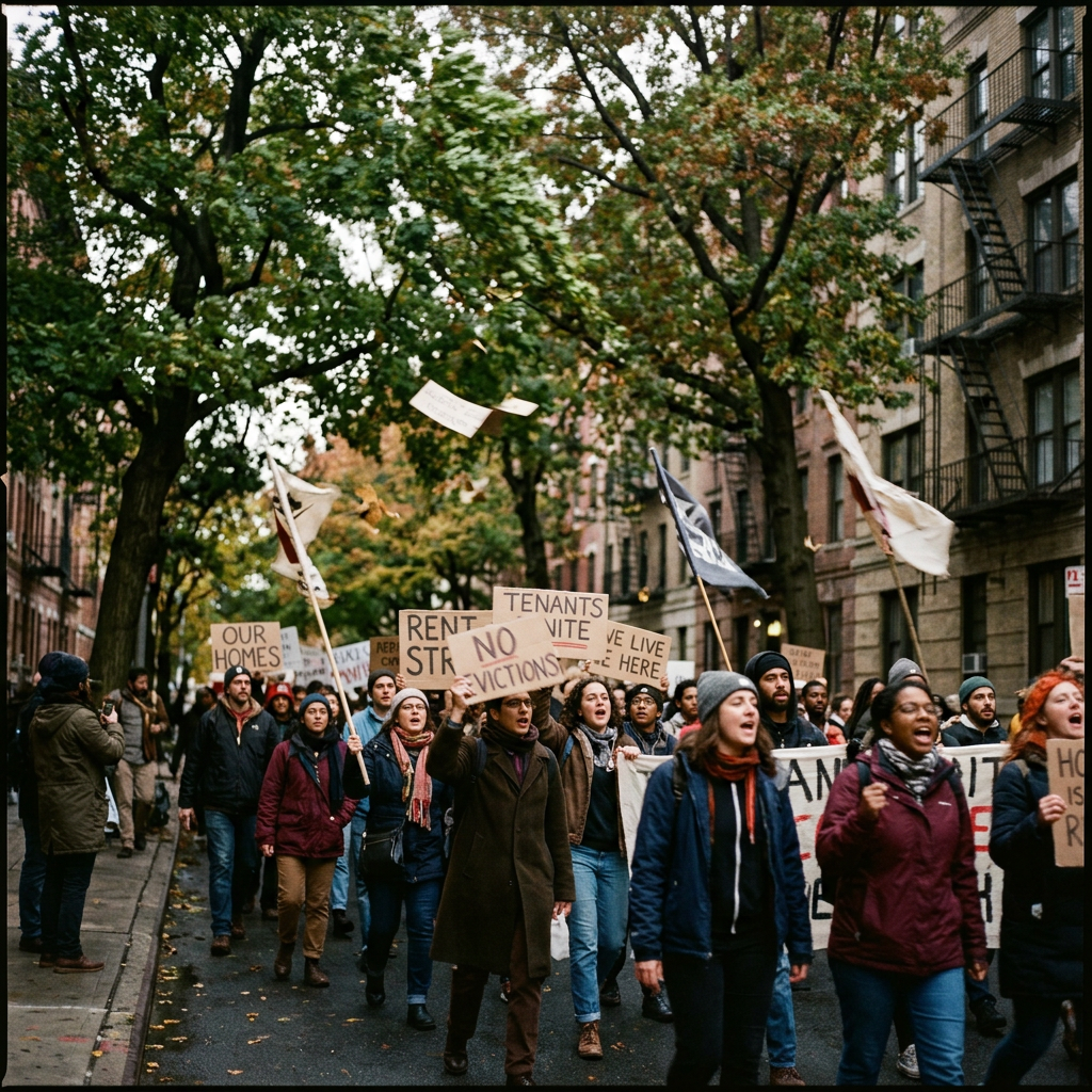A breeze in the trees, punctuated by the sound of the tenants revolting on West…