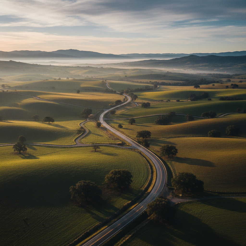 An example of one of the many ribbons of smooth tarmac criss crossing the state…