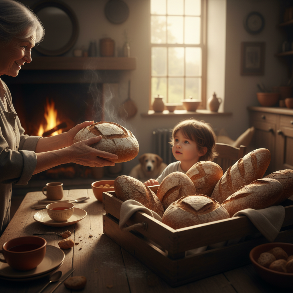 Bread from the last bakes of the week just delivered as a special treat for a…