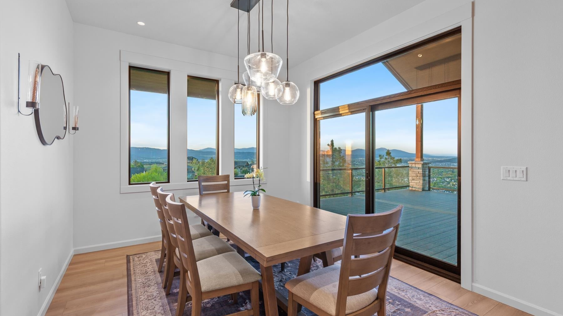 Dining Room — Glass Pendant & Slider to Deck