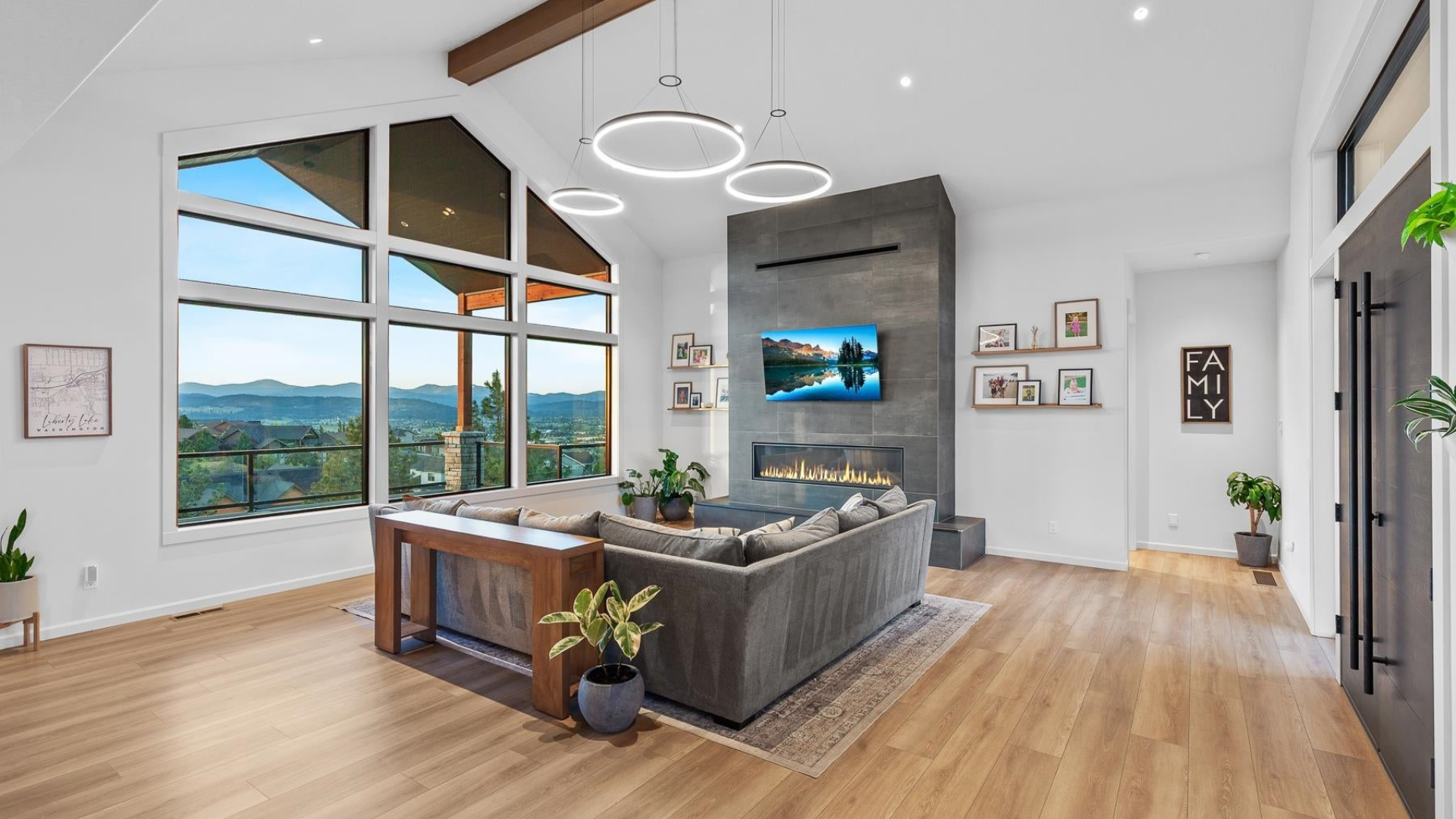Living Room — Vaulted Ceiling & Fireplace