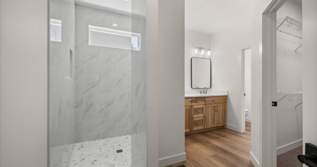 Primary Bath — Walk-in Marble Shower