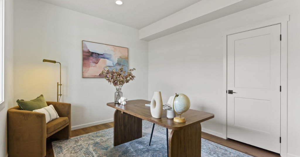 Office — Walnut Desk & Art