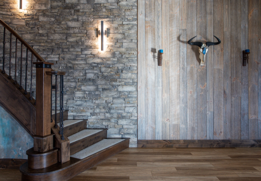 Fireplace Surround — Stone Detail with Mantel