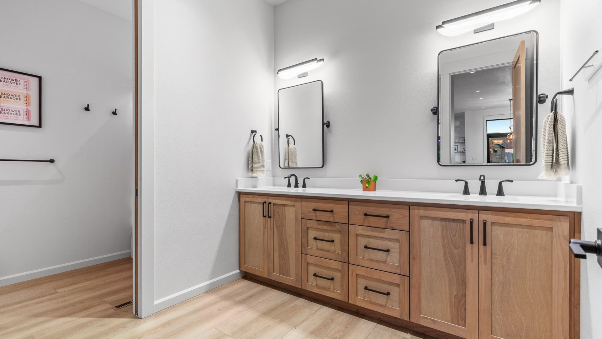 Bathroom — Double Vanity & Black Hardware