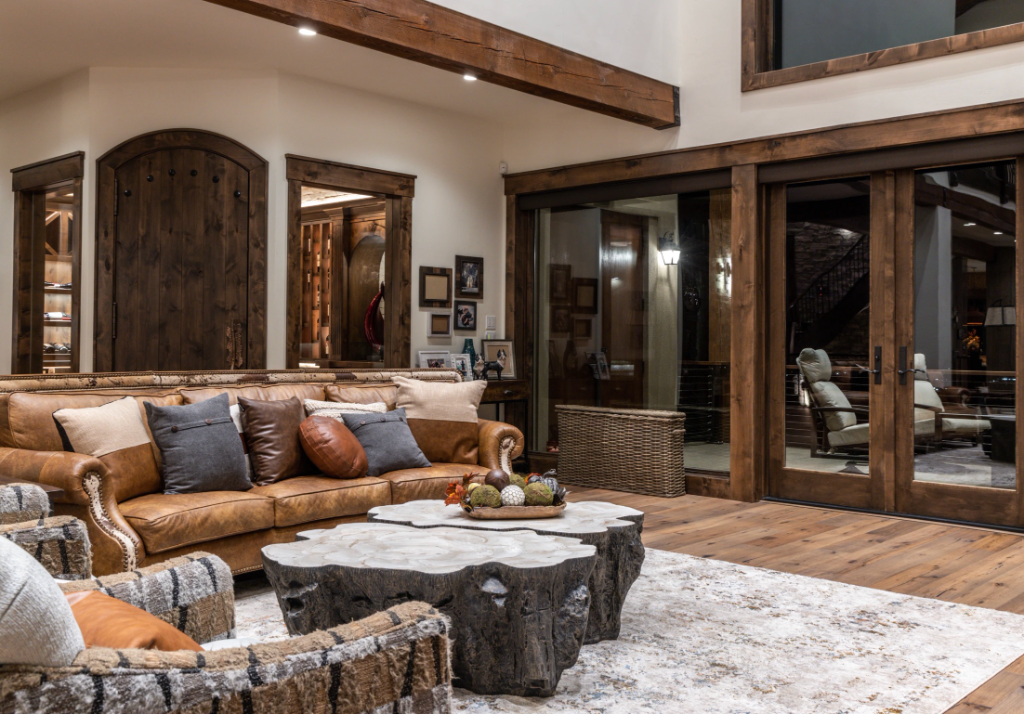 Living Room — Tree-Stump Coffee Tables