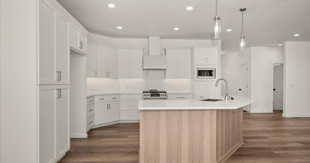 Kitchen — Custom Island with Wood Wrap