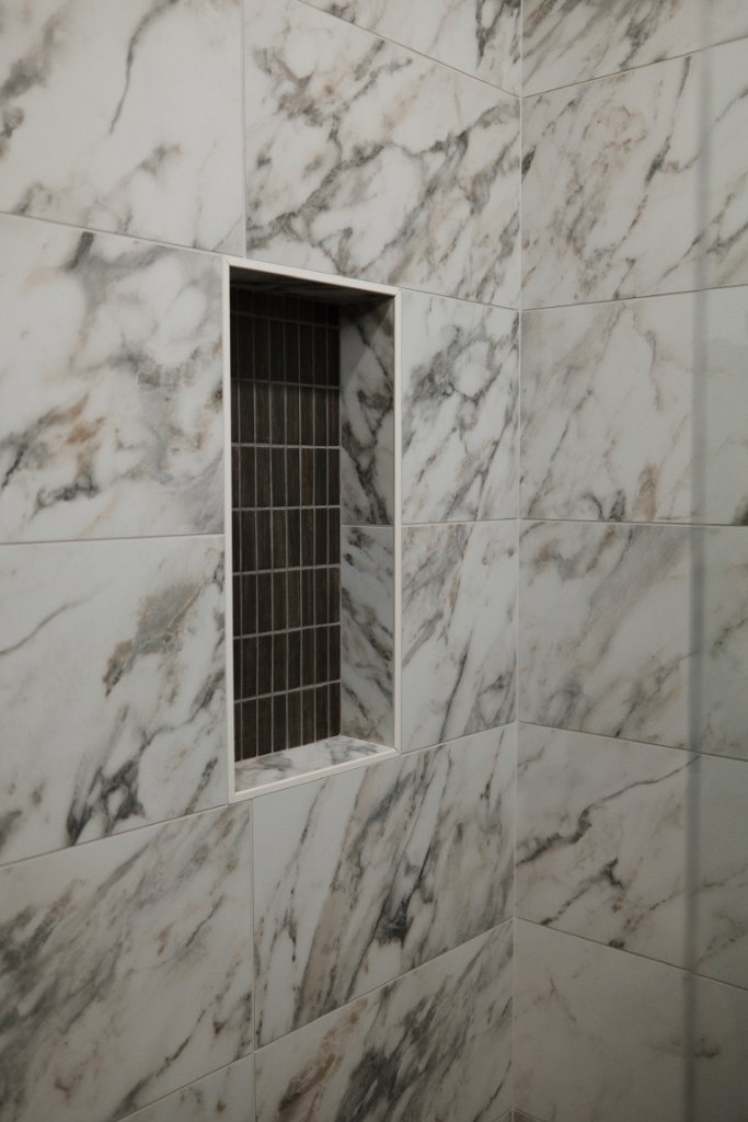 Master Bath — Marble Shower Niche Detail