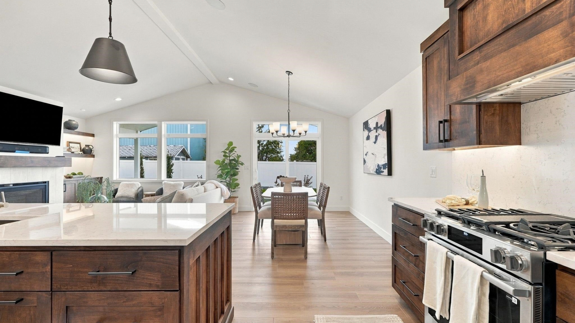 Kitchen, Dining & Living — Open Concept