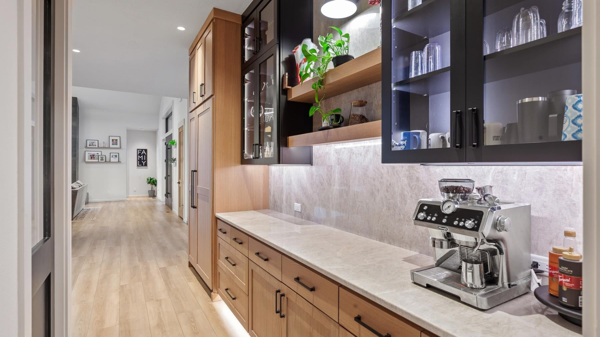 Butler's Pantry — Coffee Station & Glass Cabinetry