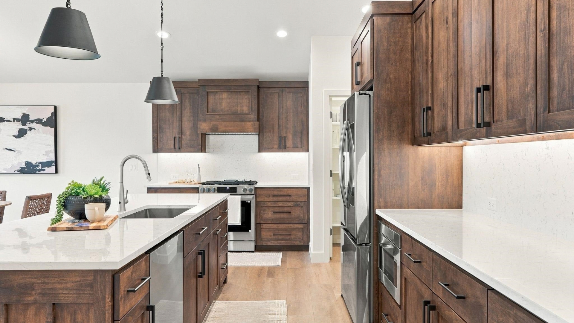 Kitchen — Range & Quartz Backsplash