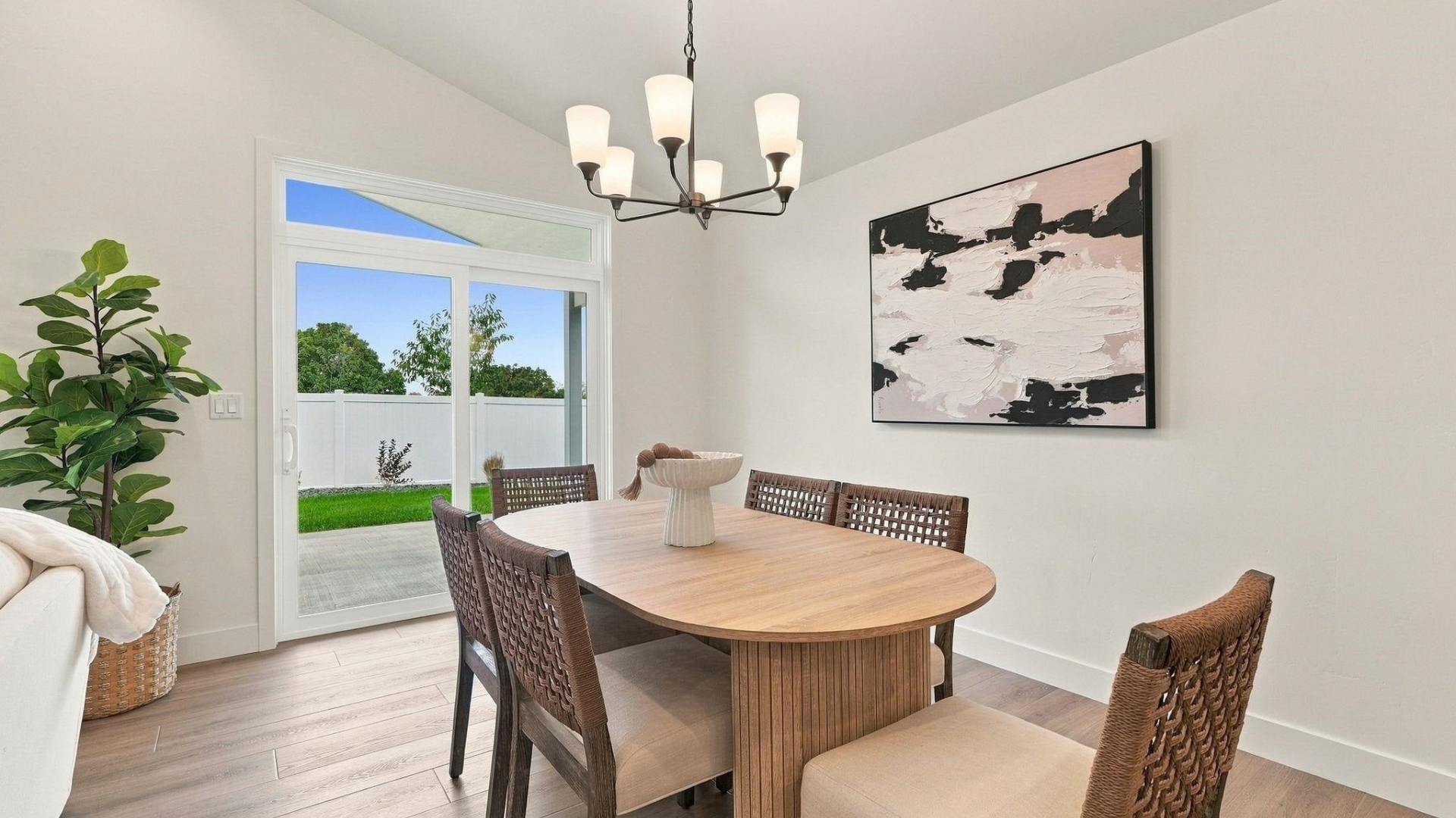 Dining — Oval Table & Black Chandelier