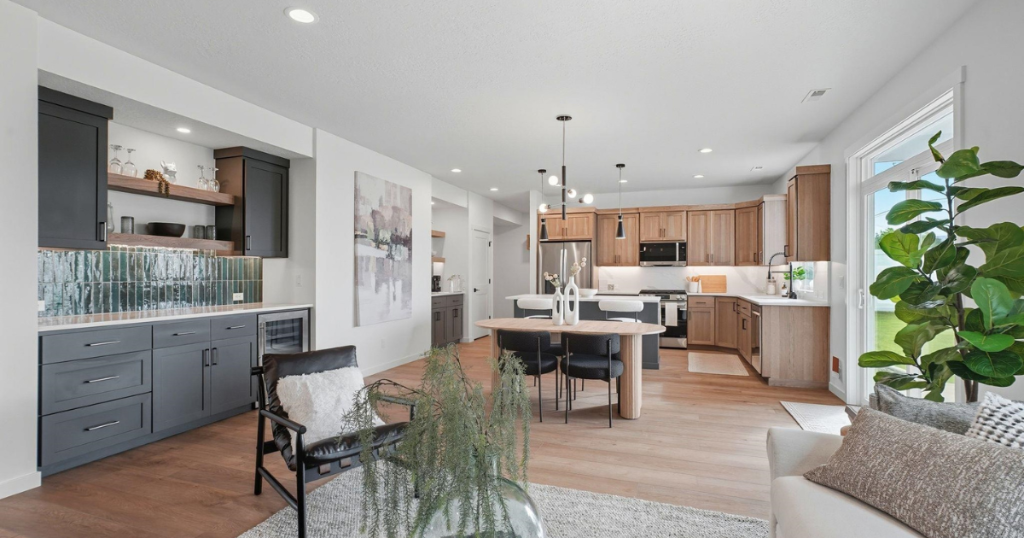 Kitchen & Dining — Open Concept with Bar